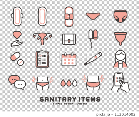 Vector illustration material of icons related to menstruation 112014002