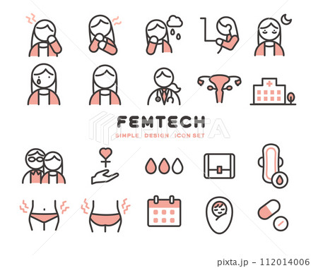 フェムテックに関するアイコンのベクターイラスト素材 112014006