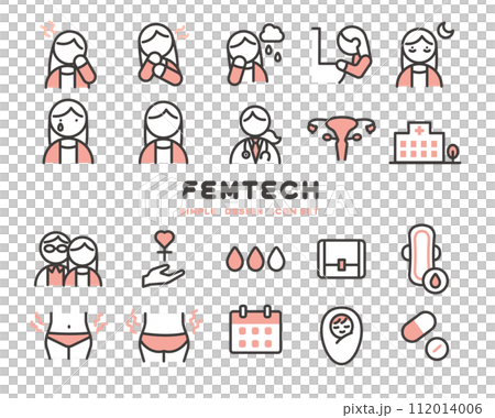 フェムテックに関するアイコンのベクターイラスト素材 112014006