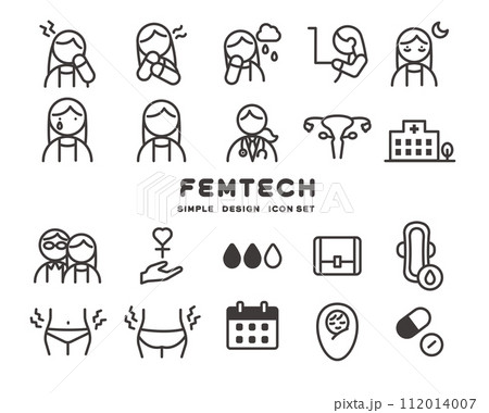 フェムテックに関するアイコンのベクターイラスト素材 112014007