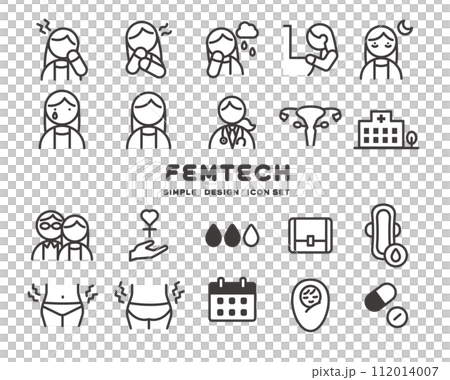 フェムテックに関するアイコンのベクターイラスト素材 112014007