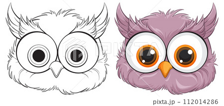 Cute Owl Illustration Before and After 112014286