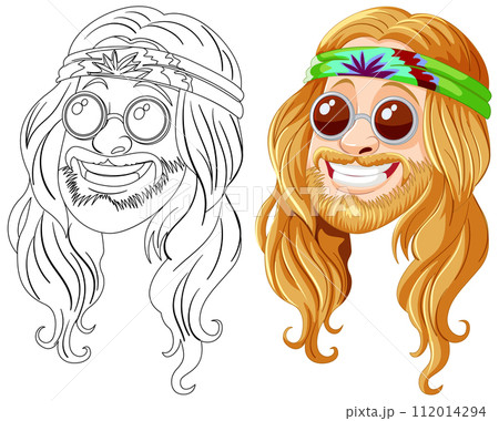 Groovy Hippie Character Illustration Groovy Hippie Character Illustration 112014294