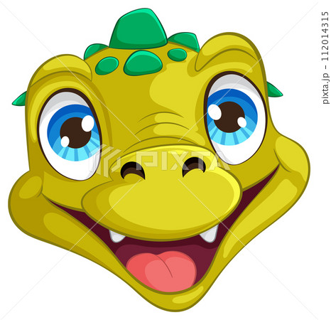 Cheerful Cartoon Crocodile Face 112014315