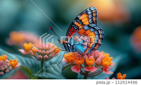 模様の綺麗な蝶	 112014486