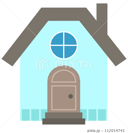 Little town home sweet home hand drawn building architecture collection set blue house 112014741