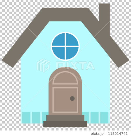 Little town home sweet home hand drawn building architecture collection set blue house 112014741