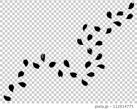 Silhouette illustration of cherry blossom snowstorm 112014775
