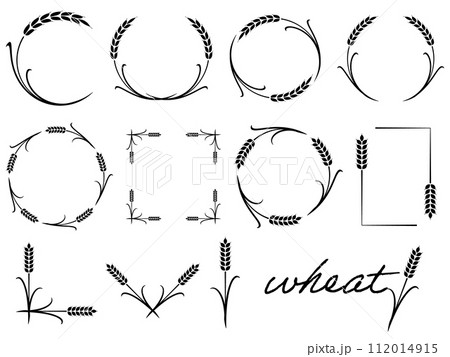 麦の飾り枠セット　ブラック 112014915