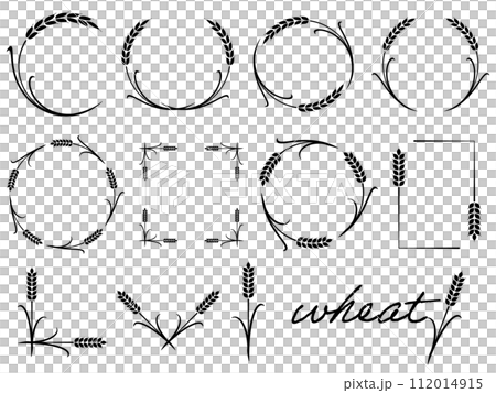 麦の飾り枠セット　ブラック 112014915