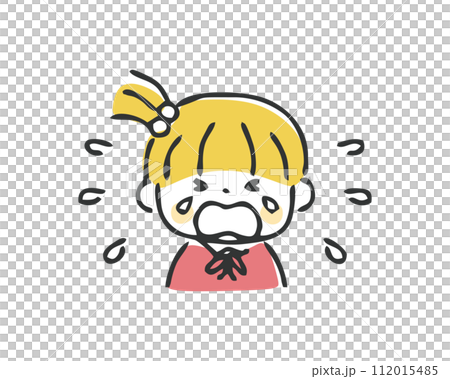 Illustration of a girl crying a lot, tantrum 112015485