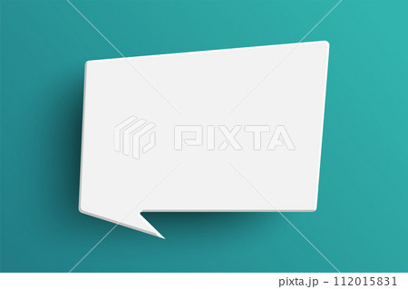 White rectangle speech bubble on green background 112015831