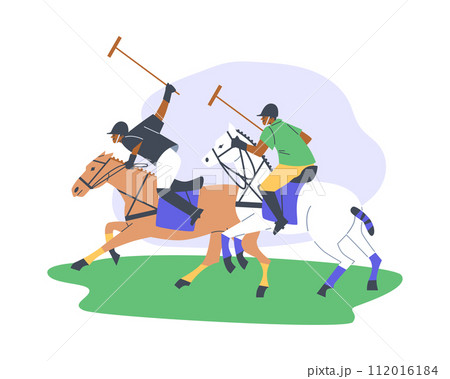 Thrilling polo sport action vector illustration Thrilling polo sport action vector illustration 112016184