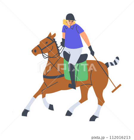 Polo player poised for the game vector illustration 112016213