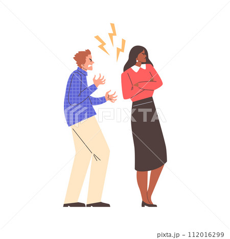Dispute between man and woman vector illustration Dispute between man and woman vector illustration 112016299