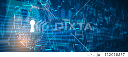 Cyber security and information or network protection. Future cyber technology web services for business and internet project 112016887