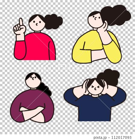 思考與教學的女性的線畫向量 思考與教學的女性的線畫向量 112017093