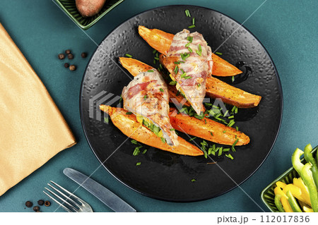 Meatloaf and Baked Sweet Potatoes. Meatloaf and Baked Sweet Potatoes. 112017836