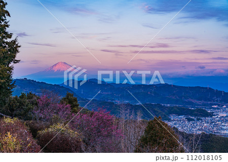 (静岡県)夕闇迫る梶原山公園から望む富士山 (静岡県)夕闇迫る梶原山公園から望む富士山 112018105