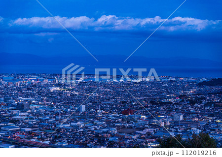 （静岡県）梶原山公園展望台から望む静岡市清水区方面 112019216
