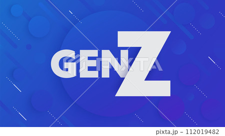 gen z vector design on abstract blue background 112019482