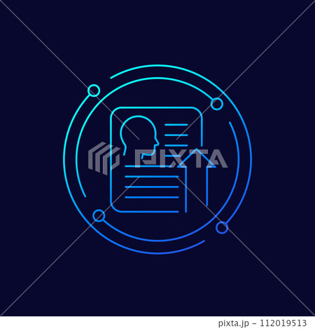 send resume, CV icon, linear design send resume, CV icon, linear design 112019513