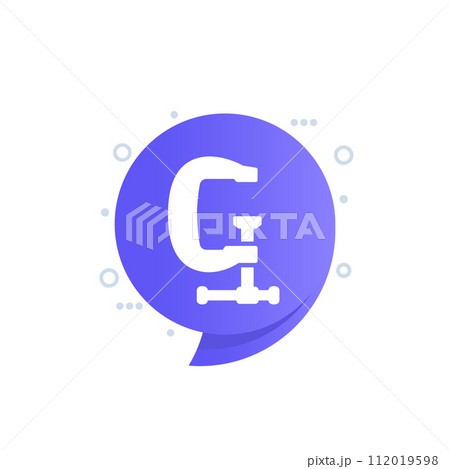 clamp or g-cramp vector icon 112019598