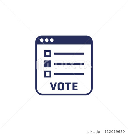 Vote or online voting icon on white 112019620