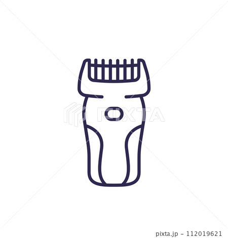 hair trimmer, electric shaver line icon hair trimmer, electric shaver line icon 112019621