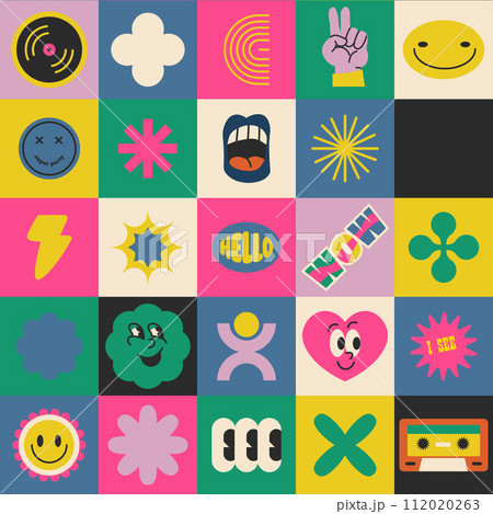 Minimalist Geometric Shapes Colorful Grid Minimalist Geometric Shapes Colorful Grid 112020263
