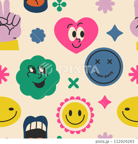 Cute Playful Icons Seamless Pattern Cute Playful Icons Seamless Pattern 112020265