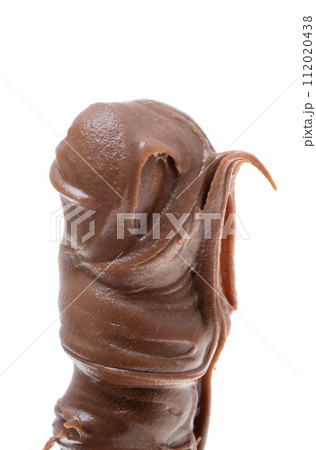 stick with chocolate cream isolated stick with chocolate cream isolated 112020438