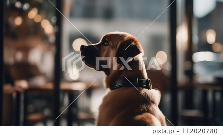 カフェに居る犬 112020780