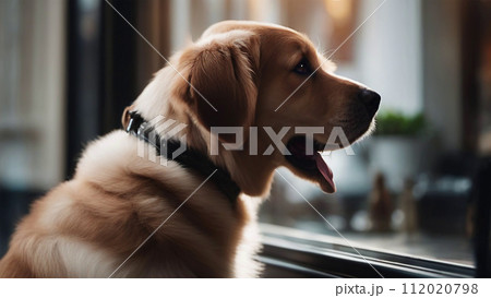 カフェに居る犬 112020798