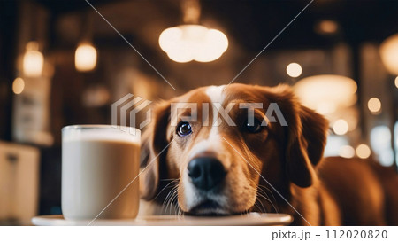 カフェに居る犬 カフェに居る犬 112020820