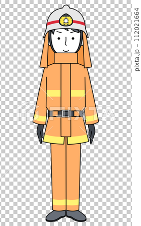 きをつけ　消防士（レスキュー隊・防火服） 112021664