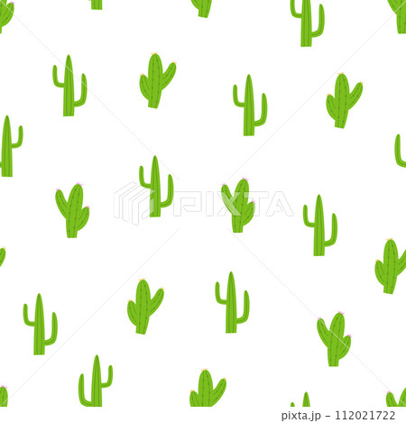 Seamless pattern with succulent cactus. Vector illustration with desert plant background wallpaper. 112021722