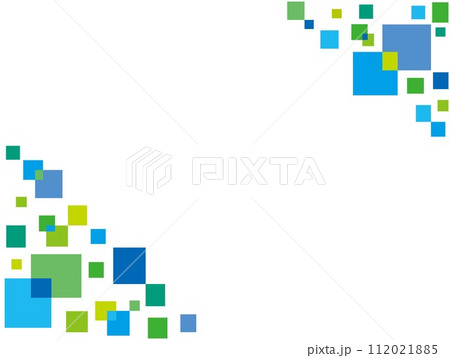 幾何学模様　フレーム　白背景　パステルカラー 112021885