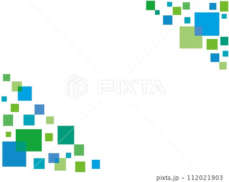 幾何学模様　フレーム　白背景　パステルカラー 112021903