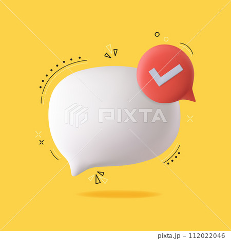 Social media and communication concept with 3d chat icon. Vector illustration. 112022046