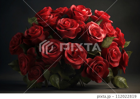 Bouquet of red roses. Love concept. Generative AI. 112022819