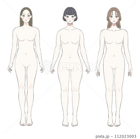 正面から見た骨格別の女性 裸ver 正面から見た骨格別の女性 裸ver 112023003