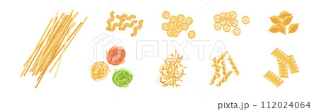 Wheat Pasta of Different Shape and Type Vector Set Wheat Pasta of Different Shape and Type Vector Set 112024064