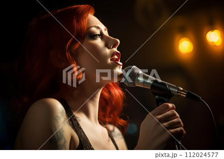 Fiery Redhead Singer Performing Live 112024577