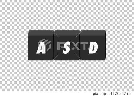 ASD letters and black blocks - simple autism spectrum disorder image design material 112024753