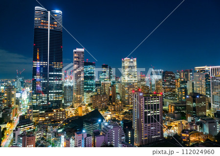 東京都 東京タワーから見る東京の夜景、港区の高層ビル群 112024960