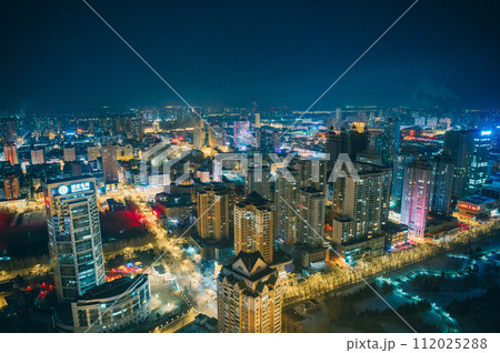 中国 黒竜江省 ハルビン　龍塔からの夜景　 112025288