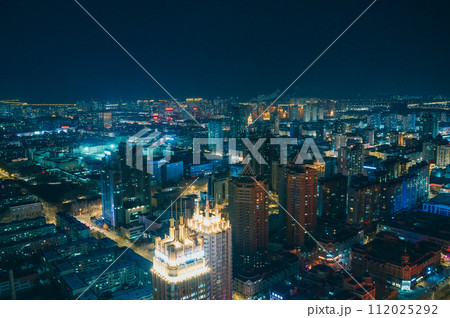 中国 黒竜江省 ハルビン　龍塔からの夜景　 112025292