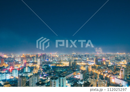 中国 黒竜江省 ハルビン　龍塔からの夜景　 112025297