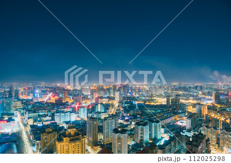 中国 黒竜江省 ハルビン　龍塔からの夜景　 112025298